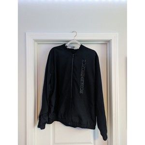 Under Armour Jacket Full Zip Solid Black Loose Lightweight Coat size XL Sport